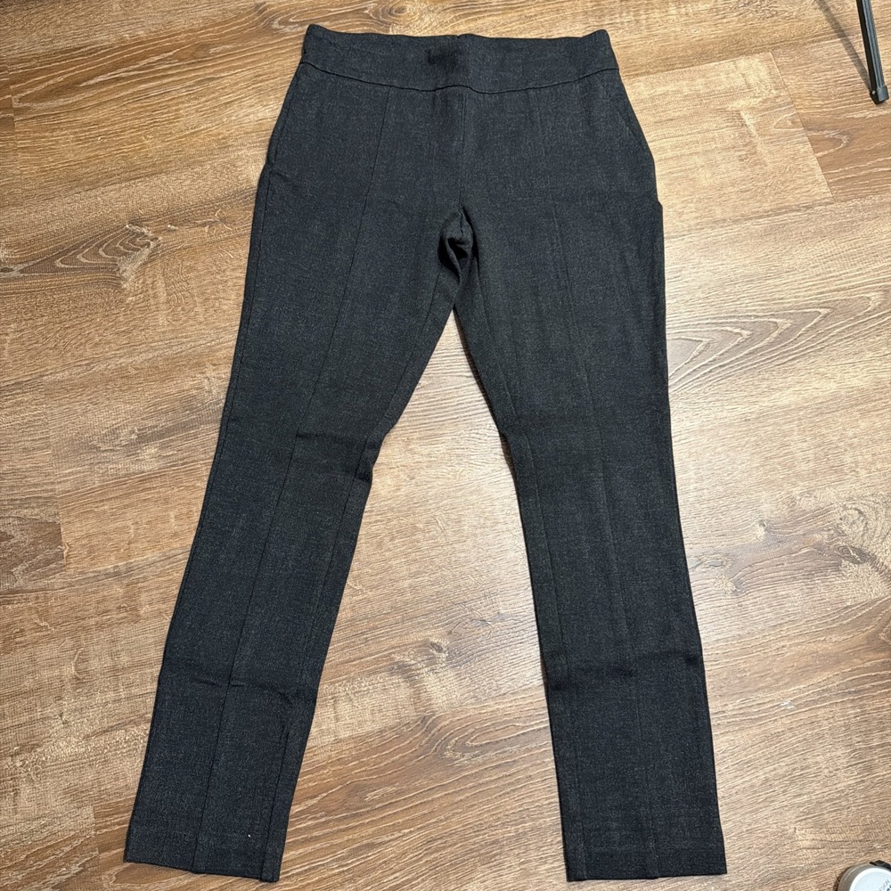 Hilary Radley Womens Pull On Ankle Pants Gray Black Size M D3455-K838
